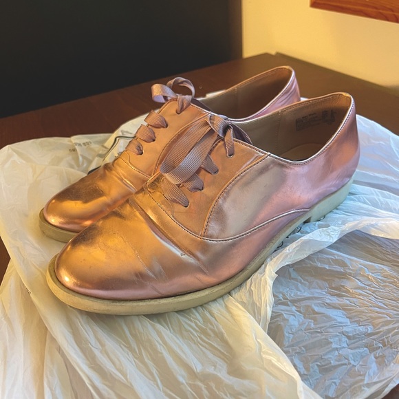 Blush Pink Metallic Christian Siriano for Payless Lace Up Oxfords US6 - Picture 1 of 11